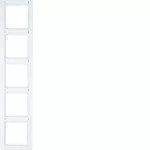 Q.1 Ramka 5-krotna pionowa z polem opisowym, biały, aksamit