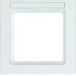 Q.3 Ramka 1-krotna z polem opisowym, biały, aksamit