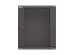 SZAFA INSTALACYJNA RACK WISZĄCA 19" 12U 540X350 CZARNA DRZWI PRZESZKLONE LANBERG (FLAT PACK)