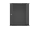 SZAFA INSTALACYJNA RACK WISZĄCA 19" 12U 540X350 CZARNA DRZWI PRZESZKLONE LANBERG (FLAT PACK)