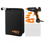 Zestaw: pistolet klejowy 11 mm, 60/100W, 12 wkładów klejowych, 3 ochraniacze palców, etui