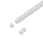 Zestaw: profil aluminiowy do taśm LED, 2000 x 7,8 x 9 mm, natynkowy, biały, klosz mrożony, 4 zaślepki
