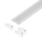 Zestaw: profil aluminiowy do taśm LED, 2000 x 24,5 x 6,05 mm, podtynkowy, biały, klosz mleczny, 4 zaślepki