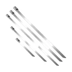 Zestaw opasek kablowych ze stali nierdzewnej, 100 sztuk, W zestawie: 4.6x100-20szt , 4.6x200-20szt, 4.6x300-20szt, 7.9x300-20szt, 10x300-20szt