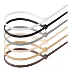 Zestaw opasek kablowych 4.8x300mm, beżowe, 120 sztuk, W zestawie kolor biały, czarny, szary, kremowy, beżowy, brązowy