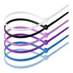 Zestaw opasek kablowych 4.8x300mm, pastelowe, 120 sztuk, W zestawie kolor biały, czarny, różowy, fioletowy, niebieski, błękitny