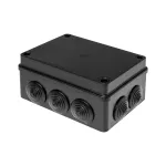 Puszka hermetyczna 150x110x70, 10 dławików, odporna na UV, czarna, IP65