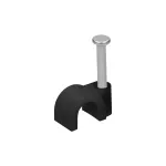 Uchwyt kablowy okrągły, ⌀12 mm, czarny, 25 szt.