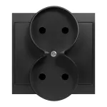 Gniazdo podwójne p/t 2x2P Luna, 16A, 250V, PT-5LR, czarny