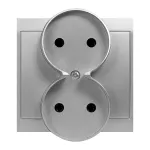 Gniazdo podwójne p/t 2x2P Luna, 16A, 250V, PT-5LR, srebrny