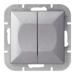 Łącznik świecznikowy p/t z podświeleniem Pearl, 10A, 250V, WP-2P/S, antracyt