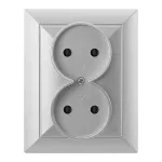 Gniazdo podwójne p/t 2x2P Pearl, 16A, 250V, PT-5 P, srebrny