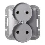 Gniazdo podwójne p/t 2x2P Pearl, 16A, 250V, PT-5PR, antracyt