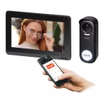 SINNI, zestaw wideodomofonowy jednorodzinny, bezprzewodowy, 420m, 7", Wi-Fi, ekran dotykowy, Full HD