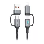 Kabel USB-A/C - USB-C/Lightning Miccell VQ-D145, 240W, 1m, czarny