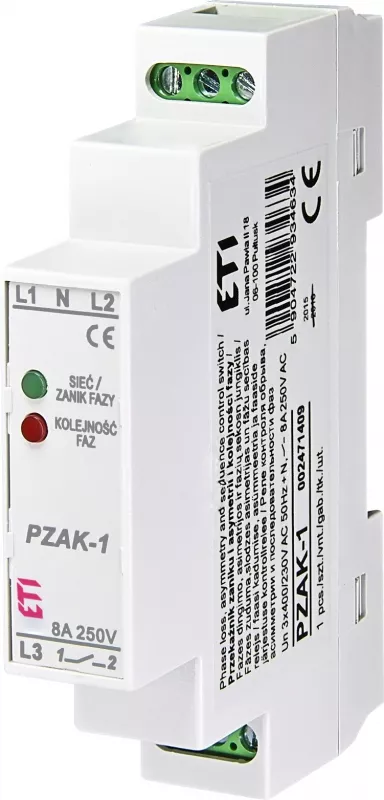 PZAK-1 Przekaźnik zaniku i asymetrii i kolejności fazy