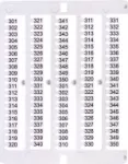 ES-NU0851301 Oznacznik 301 do 350 (100 szt.)