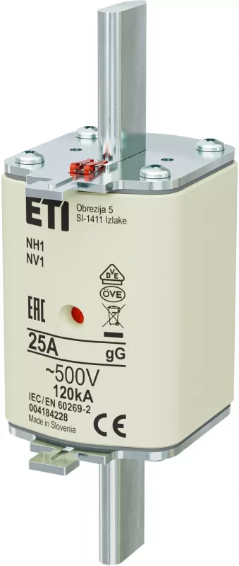 NH1 gG 25A/500V Wkładka topikowa NH - zwłoczna / KOMBI