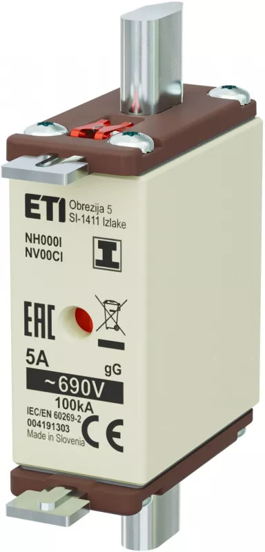 NH000/I gG 6A/690V Wkładka topikowa NH - zwłoczna / KOMBI / Zaczepy izolowane