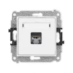 MINI Mechanizm gniazda komputerowego pojedynczego 1xRJ45, kat. 5e, ekranowany, 8-stykowy biały