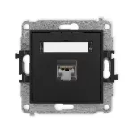 MINI Mechanizm gniazda komputerowego pojedynczego 1xRJ45, kat. 5e, ekranowany, 8-stykowy czarny mat