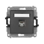MINI Mechanizm gniazda komputerowego pojedynczego 1xRJ45, kat. 5e, ekranowany, 8-stykowy grafitowy mat