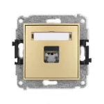 MINI Mechanizm gniazda komputerowego pojedynczego 1xRJ45, kat. 5e, ekranowany, 8-stykowy złoty