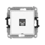 MINI Mechanizm gniazda komputerowego pojedynczego 1xRJ45, kat. 5e, ekranowany, 8-stykowy, bez pola opisowego biały