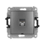 MINI Mechanizm gniazda komputerowego pojedynczego 1xRJ45, kat. 5e, ekranowany, 8-stykowy, bez pola opisowego grafitowy