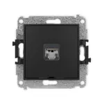 MINI Mechanizm gniazda komputerowego pojedynczego 1xRJ45, kat. 5e, ekranowany, 8-stykowy, bez pola opisowego czarny mat