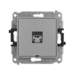 MINI Mechanizm gniazda komputerowego pojedynczego 1xRJ45, kat. 5e, ekranowany, 8-stykowy, bez pola opisowego szary mat