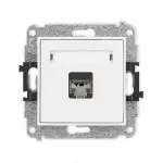 ICON Mechanizm gniazda komputerowego pojedynczego 1xRJ45, kat. 5e, ekranowany, 8-stykowy biały
