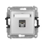 ICON Mechanizm gniazda komputerowego pojedynczego 1xRJ45, kat. 5e, ekranowany, 8-stykowy srebrny metalik