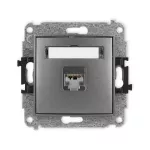 ICON Mechanizm gniazda komputerowego pojedynczego 1xRJ45, kat. 5e, ekranowany, 8-stykowy grafitowy