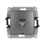 ICON Mechanizm gniazda komputerowego pojedynczego 1xRJ45, kat. 5e, ekranowany, 8-stykowy, bez pola opisowego grafitowy