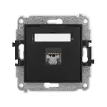 ICON Mechanizm gniazda komputerowego pojedynczego 1xRJ45, kat. 5e, ekranowany, 8-stykowy czarny mat