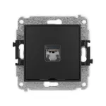 ICON Mechanizm gniazda komputerowego pojedynczego 1xRJ45, kat. 5e, ekranowany, 8-stykowy, bez pola opisowego czarny mat