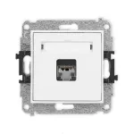 ICON Mechanizm gniazda komputerowego pojedynczego 1xRJ45, kat. 5e, ekranowany, 8-stykowy biały mat