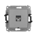 ICON Mechanizm gniazda komputerowego pojedynczego 1xRJ45, kat. 5e, ekranowany, 8-stykowy, bez pola opisowego szary mat