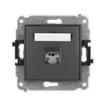 ICON Mechanizm gniazda komputerowego pojedynczego 1xRJ45, kat. 5e, ekranowany, 8-stykowy grafitowy mat