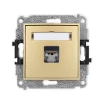 ICON Mechanizm gniazda komputerowego pojedynczego 1xRJ45, kat. 5e, ekranowany, 8-stykowy złoty