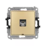 ICON Mechanizm gniazda komputerowego pojedynczego 1xRJ45, kat. 5e, ekranowany, 8-stykowy, bez pola opisowego złoty
