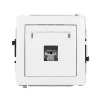 DECO Mechanizm gniazda komputerowego pojedynczego 1xRJ45, kat. 5e, ekranowany, 8-stykowy biały