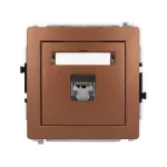 DECO Mechanizm gniazda komputerowego pojedynczego 1xRJ45, kat. 5e, ekranowany, 8-stykowy brązowy metalik