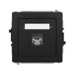DECO Mechanizm gniazda komputerowego pojedynczego 1xRJ45, kat. 5e, ekranowany, 8-stykowy czarny mat