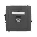 DECO Mechanizm gniazda komputerowego pojedynczego 1xRJ45, kat. 5e, ekranowany, 8-stykowy grafitowy mat