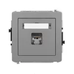 DECO Mechanizm gniazda komputerowego pojedynczego 1xRJ45, kat. 5e, ekranowany, 8-stykowy szary mat
