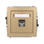 DECO Mechanizm gniazda komputerowego pojedynczego 1xRJ45, kat. 5e, ekranowany, 8-stykowy złoty metalik