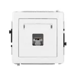 DECO Mechanizm gniazda komputerowego pojedynczego 1xRJ45, kat. 5e, ekranowany, 8-stykowy biały mat
