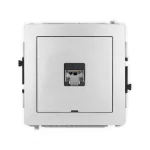 DECO Mechanizm gniazda komputerowego pojedynczego 1xRJ45, kat. 5e, ekranowany, 8-stykowy, bez pola opisowego srebrny metalik